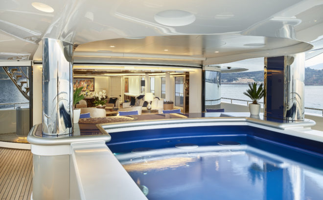 The main swimming pool is on the aft main deck