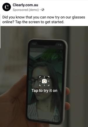 Clearly's AR-based ad