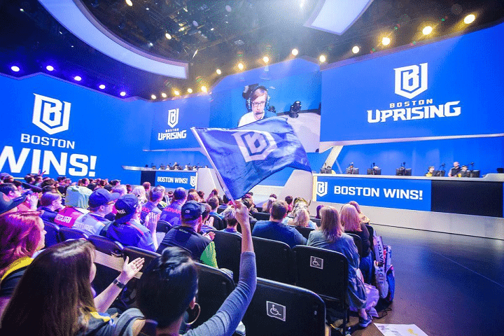 The crowd watching Boston Uprising compete live in 2019