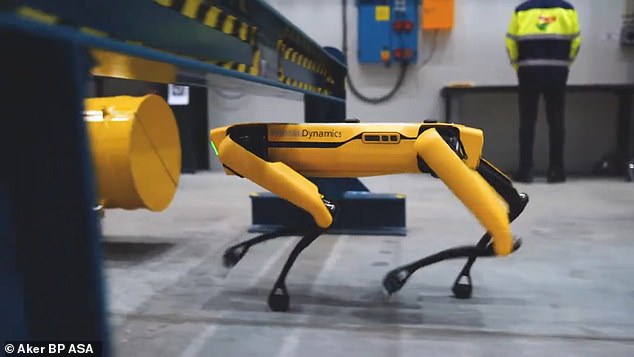 The Norwegian oil company Aker BP ASA announced it will begin using Boston Dynamics' robotic watchdog on Spot (pictured above) to help monitor equipment on its ships in the Norwegian Sea