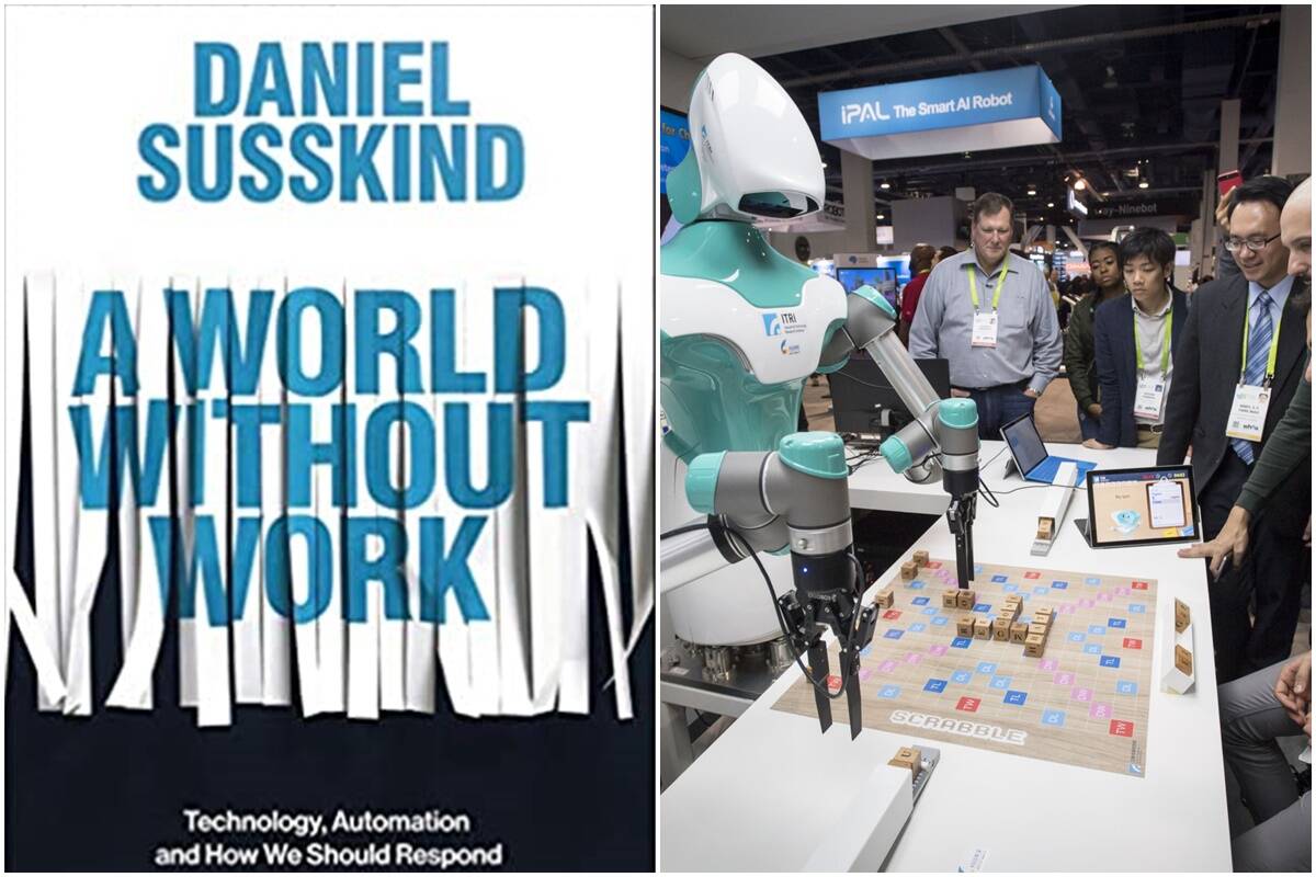 A file photo of an attendee playing a game of Scrabble against a robot at the Consumer Electronics Show in Las Vegas, Nevada, US (Bloomberg)