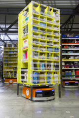 An example of Amazon's 'Kiva' robots, which move the items around the warehouses.