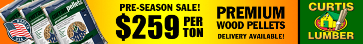 Pre-Season Sale! $259 per ton - Premium Wood Pellets, Delivery Available - Curtis Lumber