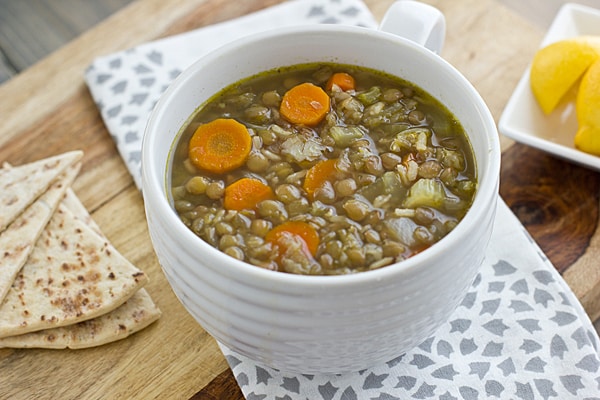 Middle Eastern Lentil and Rice Soup
