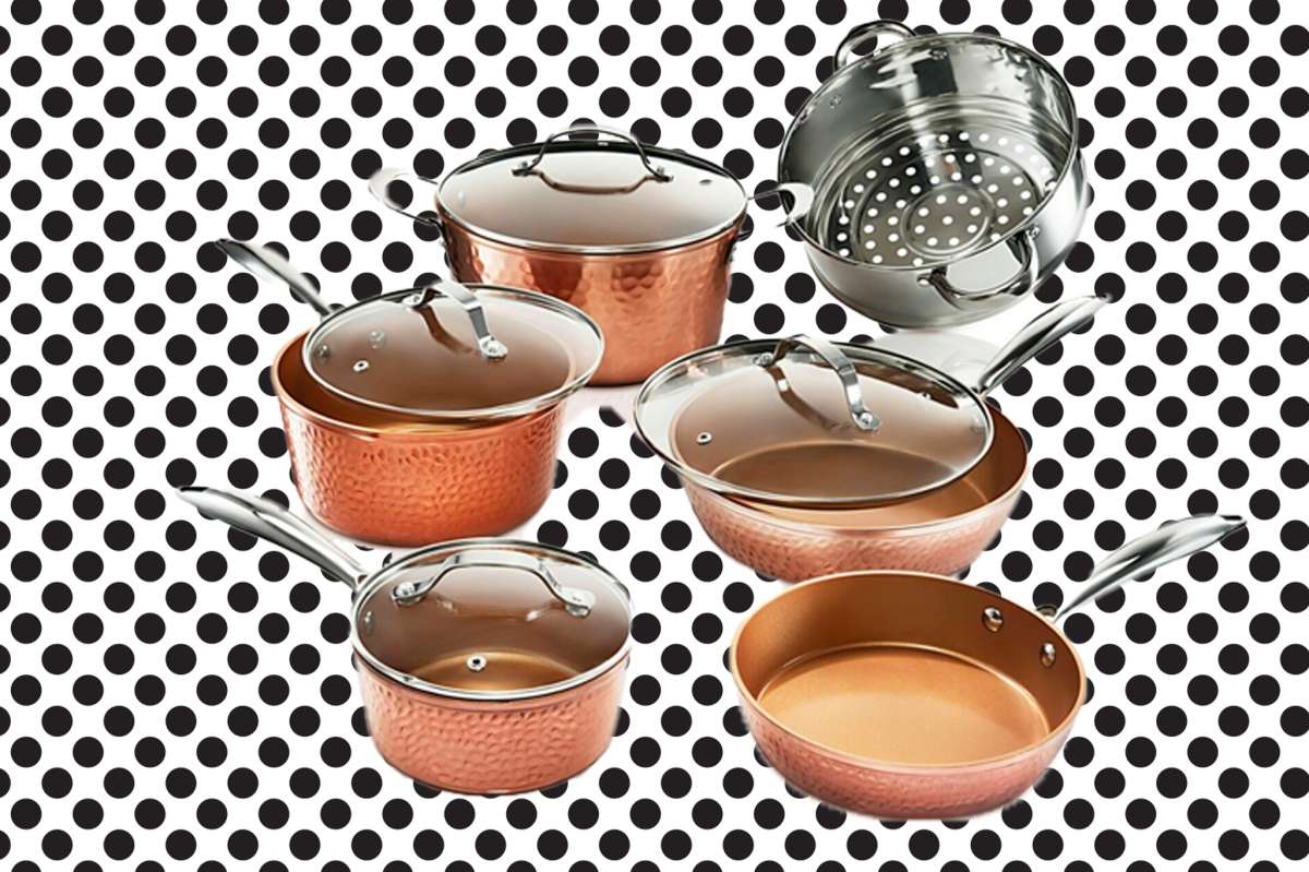 Gotham Steel 10 Piece Hammered Nonstick Copper Cookware Set for $99.99 at eBay