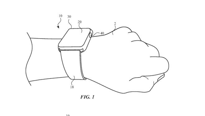 Detail from the patent showing a flattened Digital Crown