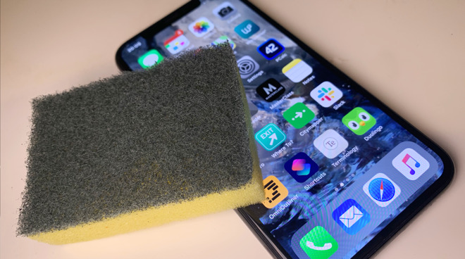 Do not clean any iPhone with an abrasive product like this. We're begging you.