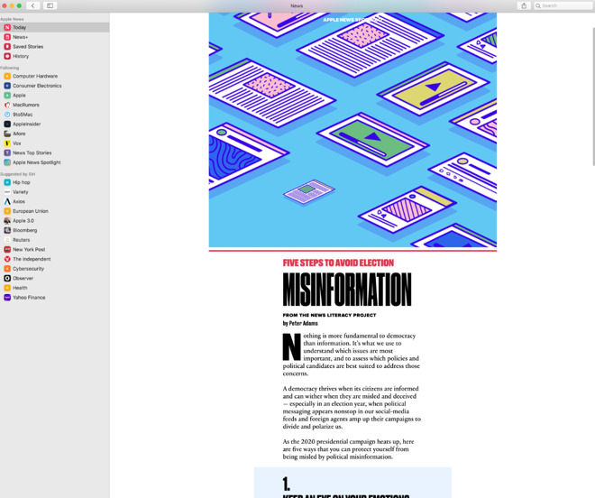 The new Literacy Guide as it appears in Apple News on a Mac