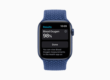 The new Blood Oxygen app on the Apple Watch Series 6. Credit: Apple