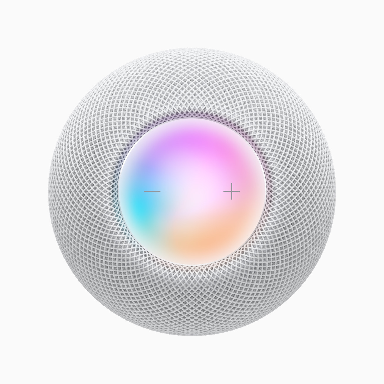 A closer look at the top of the HomePod mini.