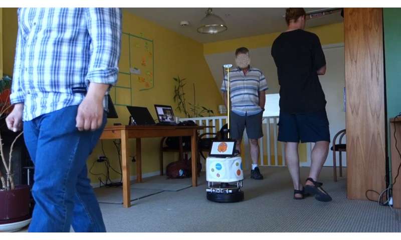 A robot that can track specific people and follow them around