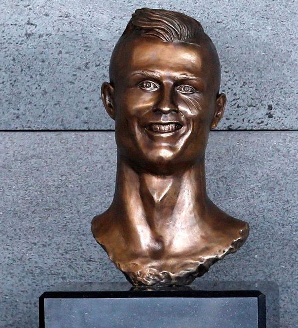  This was the Ronaldo bust that was unveiled in his hometown
