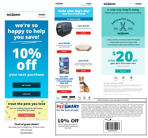 PetSmart email marketing campaigns